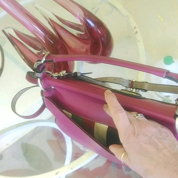 GORGEOUS BERRY COLORBLOCK FULLGRAIN LEATHER  COACH 70TH ANNIVERSARY WILLIS… - Picture 7 of 17